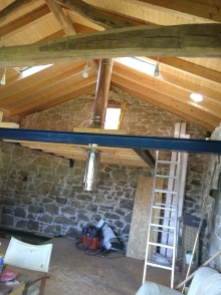 Joists and chimney in place
